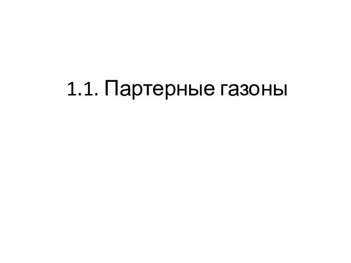 1.1. Партерные газоны