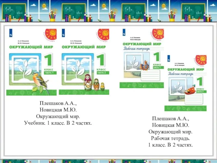 Плешаков А.А., Новицкая М.Ю. Окружающий мир. Учебник. 1 класс. В
