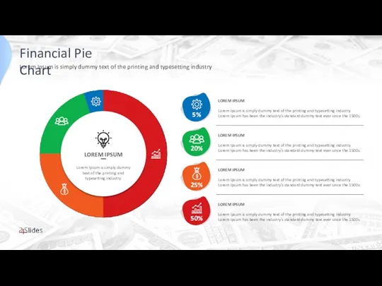 Lorem Ipsum is simply dummy text of the printing and typesetting industry Financial Pie Chart