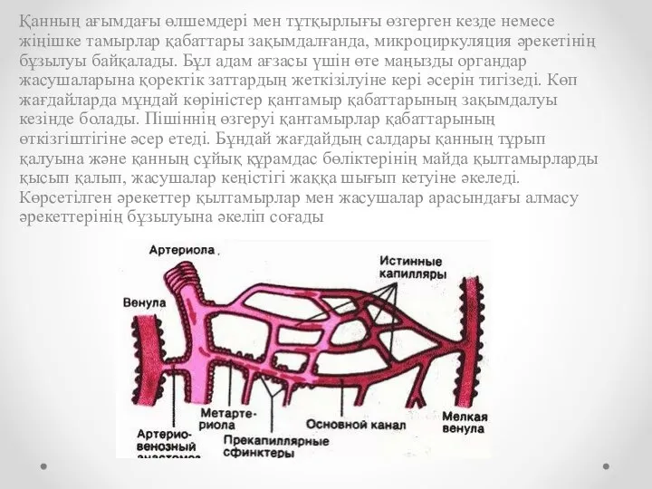 Қанның ағымдағы өлшемдері мен тұтқырлығы өзгерген кезде немесе жіңішке тамырлар