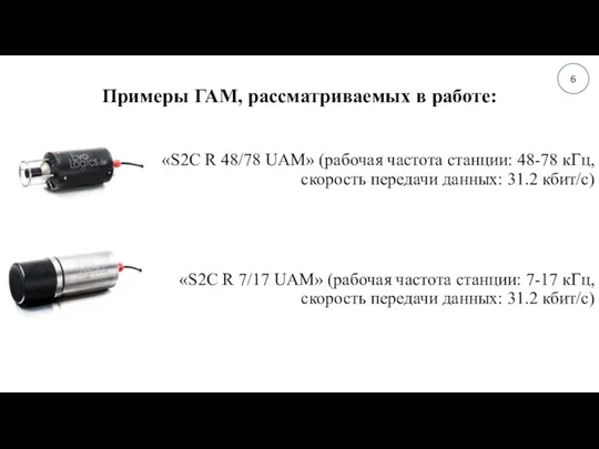 Примеры ГАМ, рассматриваемых в работе: «S2C R 48/78 UAM» (рабочая