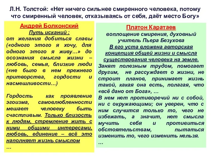 Л.Н. Толстой: «Нет ничего сильнее смиренного человека, потому что смиренный