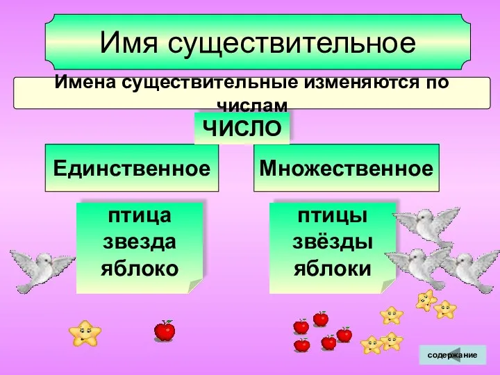 Единственное Множественное Имя существительное ЧИСЛО Имена существительные изменяются по числам