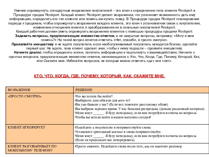 Умение опровергнуть стандартные возражения покупателей – это ключ к определению