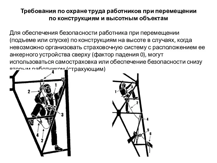 Требования по охране труда работников при перемещении по конструкциям и