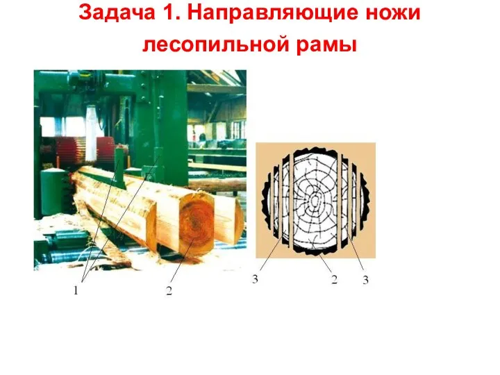 Задача 1. Направляющие ножи лесопильной рамы