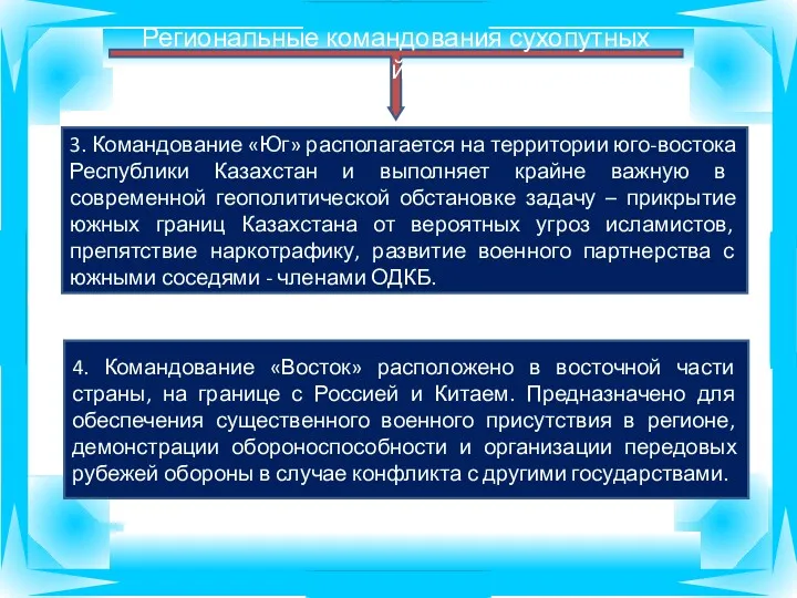 Региональные командования сухопутных войск 3. Командование «Юг» располагается на территории