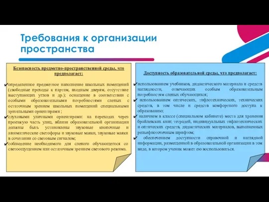 ДОБАВИТЬ НИЖНИЙ КОЛОНТИТУЛ Требования к организации пространства Безопасность предметно-пространственной среды,