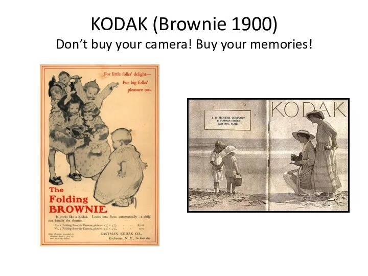 KODAK (Brownie 1900) Don’t buy your camera! Buy your memories!