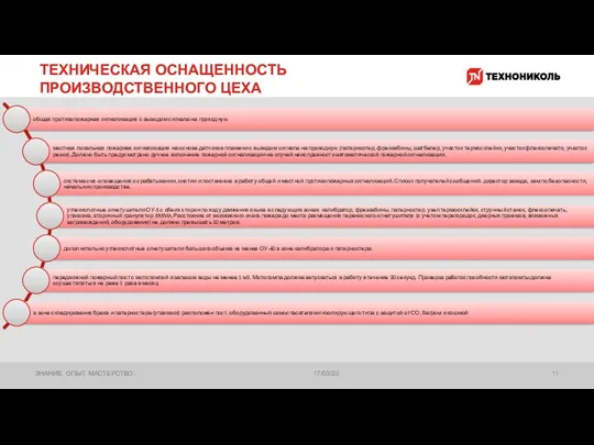 ТЕХНИЧЕСКАЯ ОСНАЩЕННОСТЬ ПРОИЗВОДСТВЕННОГО ЦЕХА 17/03/20 ЗНАНИЕ. ОПЫТ. МАСТЕРСТВО.