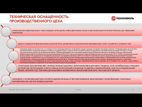 ТЕХНИЧЕСКАЯ ОСНАЩЕННОСТЬ ПРОИЗВОДСТВЕННОГО ЦЕХА 17/03/20 ЗНАНИЕ. ОПЫТ. МАСТЕРСТВО.