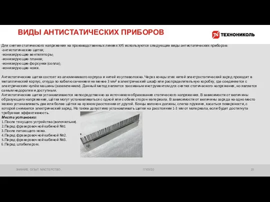 ВИДЫ АНТИСТАТИЧЕСКИХ ПРИБОРОВ 17/03/20 ЗНАНИЕ. ОПЫТ. МАСТЕРСТВО. Для снятия статического