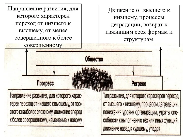 Направление развития, для которого характерен переход от низшего к высшему,