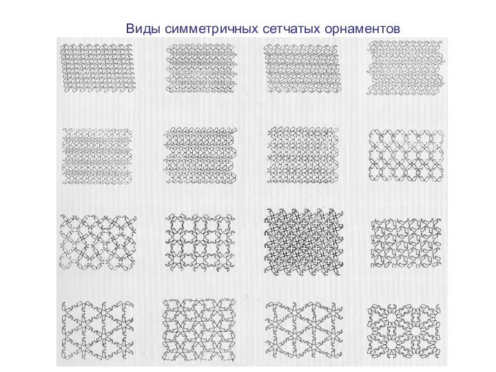 Виды симметричных сетчатых орнаментов