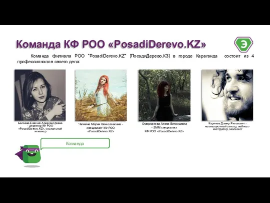 Команда филиала РОО "PosadiDerevo.KZ" [ПосадиДерево.КЗ] в городе Караганда состоит из