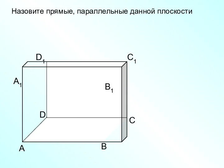 А В С D D1 С1 В1 А1 Назовите прямые, параллельные данной плоскости