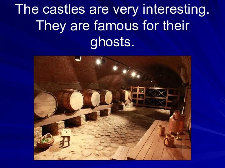 The castles are very interesting. They are famous for their ghosts.
