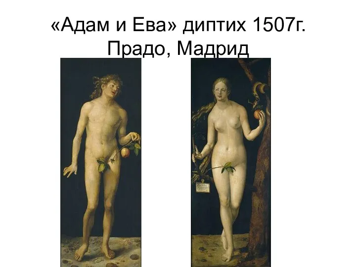 «Адам и Ева» диптих 1507г.Прадо, Мадрид