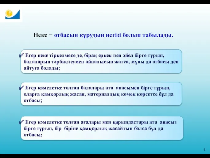 3 Егер неке тіркелмесе де, бірақ еркек пен әйел бірге