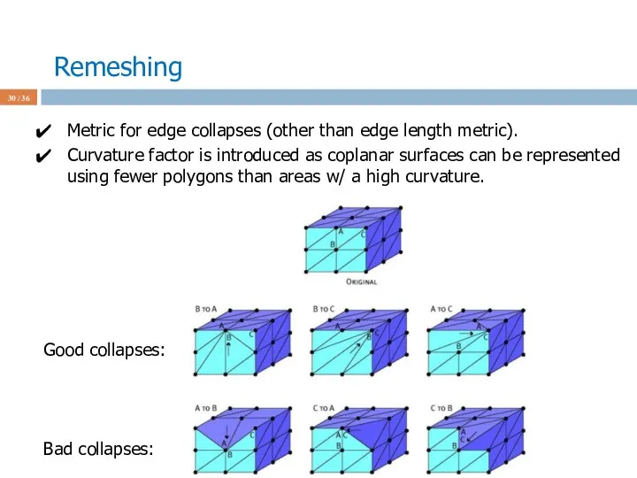 Remeshing / 36 Metric for edge collapses (other than edge