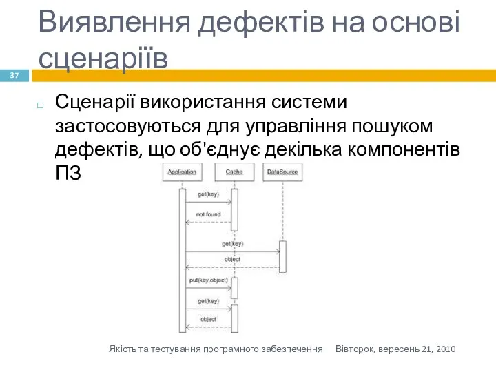 Виявлення дефектів на основі сценаріїв Сценарії використання системи застосовуються для