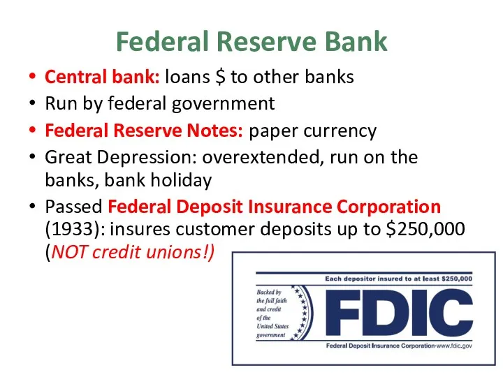 Federal Reserve Bank Central bank: loans $ to other banks