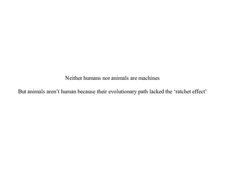 Neither humans nor animals are machines But animals aren’t human