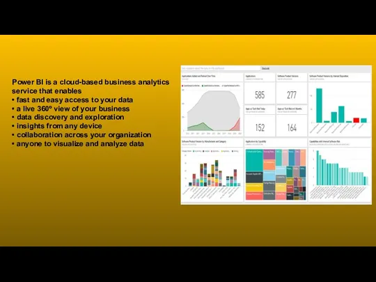 Power BI is a cloud-based business analytics service that enables