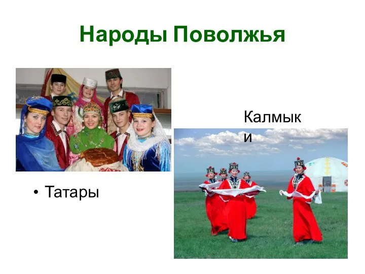 Народы Поволжья Татары Калмыки
