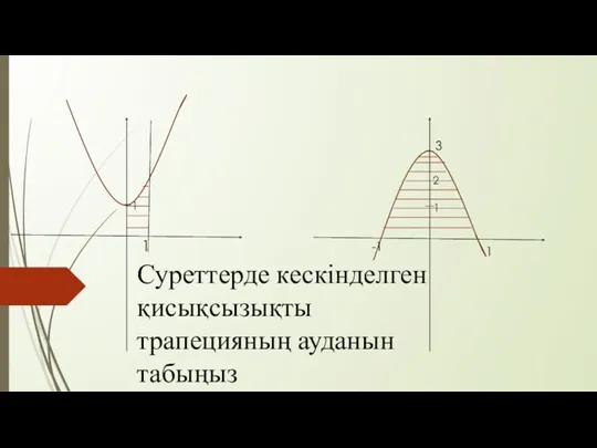 1 1 1 2 3 -1 1 Суреттерде кескінделген қисықсызықты трапецияның ауданын табыңыз