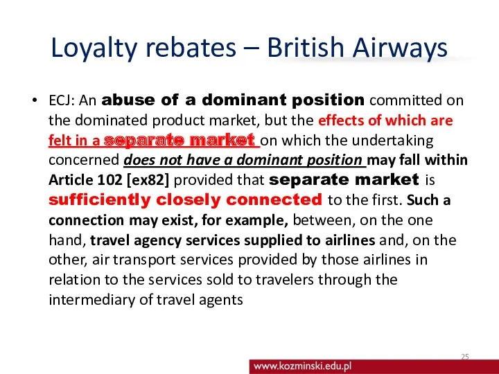 Loyalty rebates – British Airways ECJ: An abuse of a