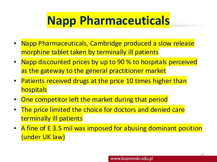 Napp Pharmaceuticals Napp Pharmaceuticals, Cambridge produced a slow release morphine