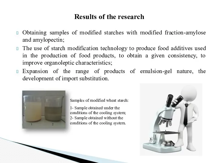 Obtaining samples of modified starches with modified fraction-amylose and amylopectin; The use of