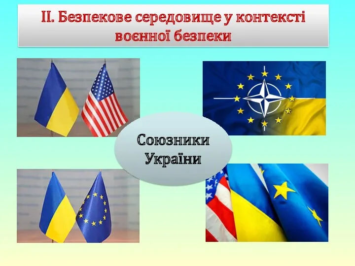 ІІ. Безпекове середовище у контексті воєнної безпеки Союзники України
