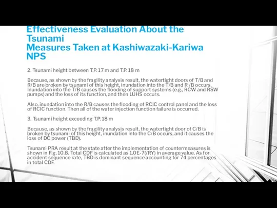 Effectiveness Evaluation About the Tsunami Measures Taken at Kashiwazaki-Kariwa NPS