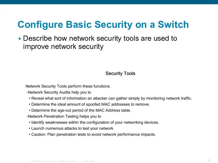 Describe how network security tools are used to improve network