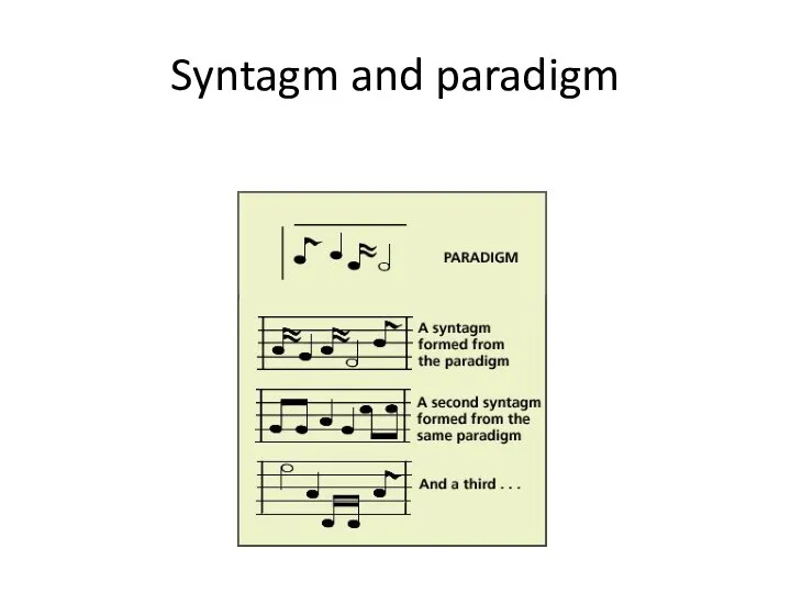 Syntagm and paradigm