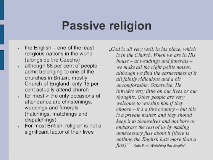Passive religion the English – one of the least religious nations in the