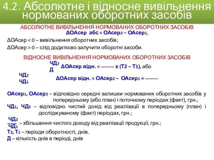 ΔОАсер абс = ОАсер2 – ОАсер1, ΔОАсер ΔОАсер > 0