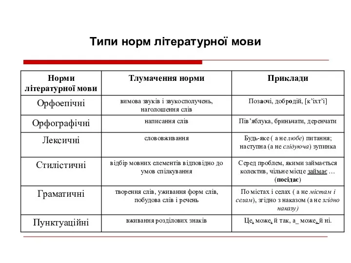 Типи норм літературної мови