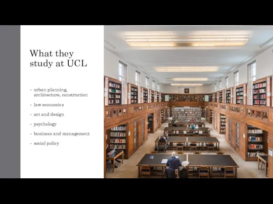 What they study at UCL urban planning, architecture, construction law