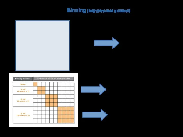 Binning (виртуальные пиксели) 1000 пикселей 1000 пикселей 1k x 1k Изображение 1000x1000 pix