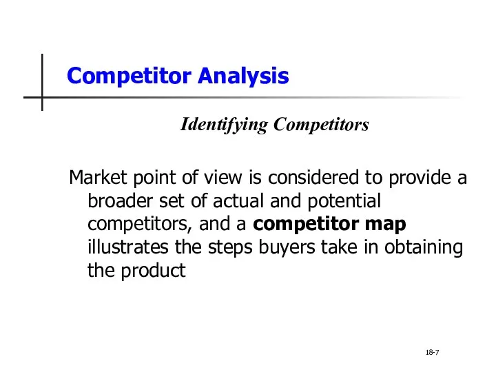 Competitor Analysis Identifying Competitors Market point of view is considered