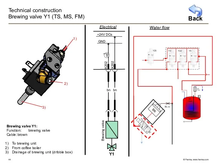 Technical construction Brewing valve Y1 (TS, MS, FM) GND +24V