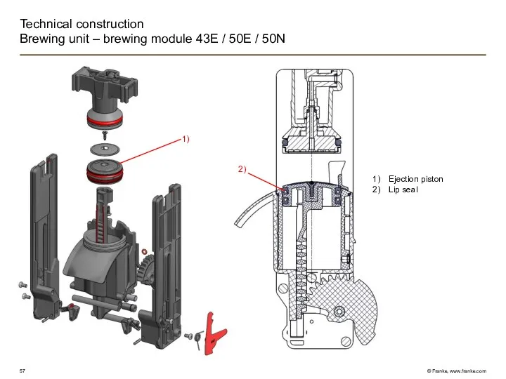 Technical construction Brewing unit – brewing module 43E / 50E