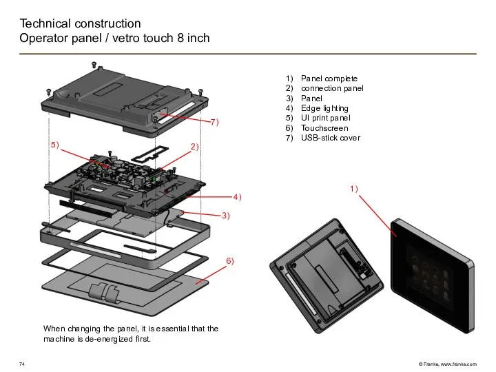 Technical construction Operator panel / vetro touch 8 inch Panel