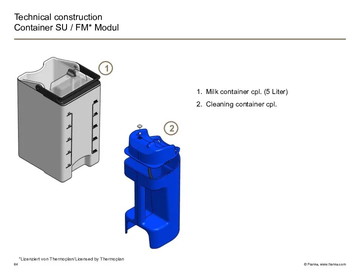 Technical construction Container SU / FM* Modul Milk container cpl.