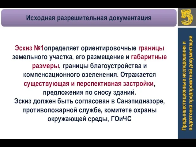 Предынвестиционные исследования и подготовка предпроектной документации Эскиз №1определяет ориентировочные границы