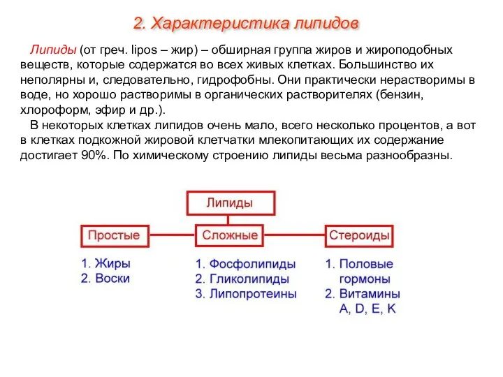 Липиды (от греч. lipos – жир) – обширная группа жиров