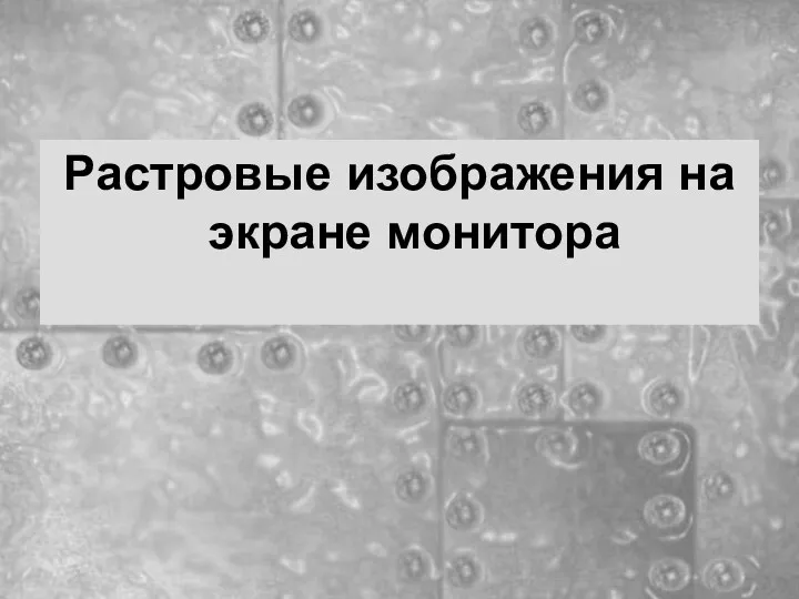 Растровые изображения на экране монитора